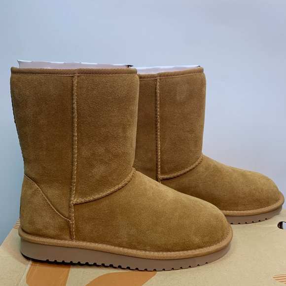 Koolaburra by UGG Womens Koola Short Suede Faux Fur Lined Boots Chestnut 9W NWOB - Picture 5 of 11